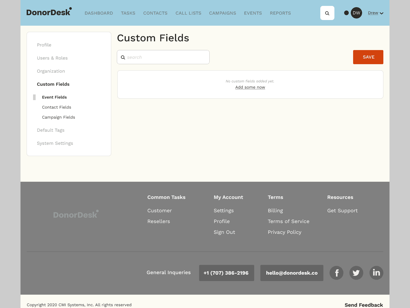 Custom Fields Panel